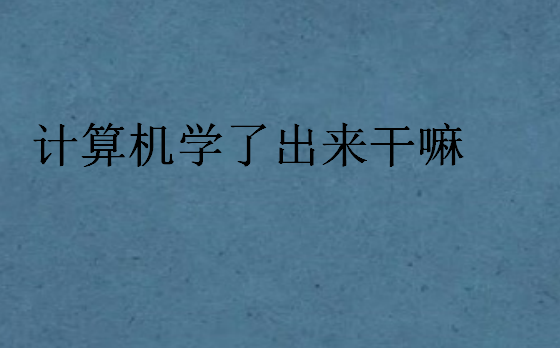 計算機學(xué)了出來干嘛