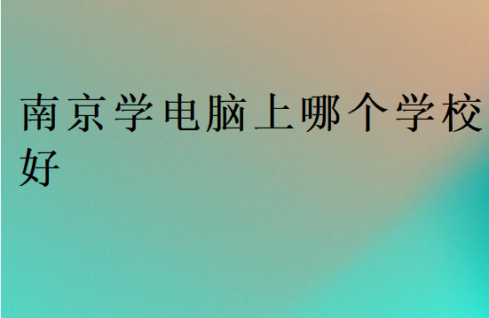 南京學(xué)電腦上哪個學(xué)校好