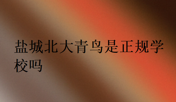 鹽城北大青鳥是正規(guī)學(xué)校嗎