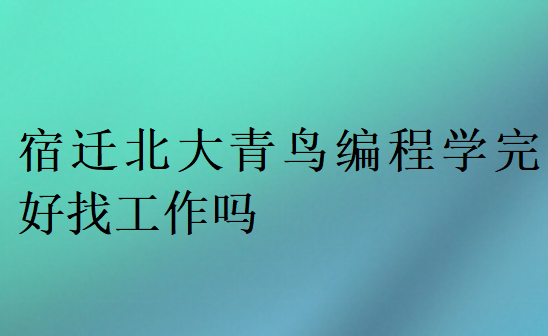 宿遷北大青鳥編程學(xué)完好找工作嗎